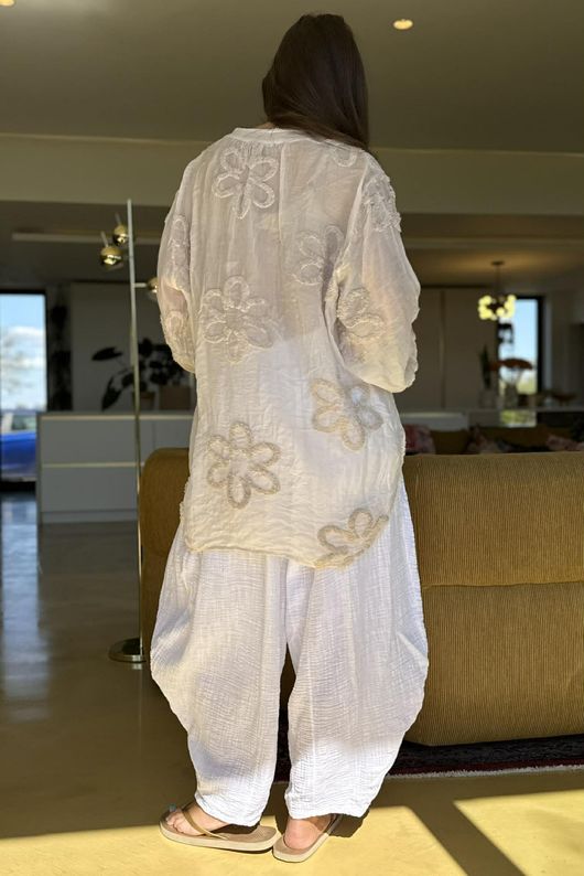 Sabo Boucle Flower Blouse Stone